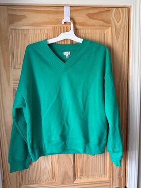 J. Crew Green V-Neck Sweater